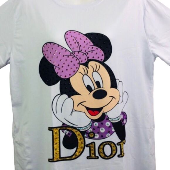 NEW Disney Minnie Mouse White Pink Beaded Top - Picture 5 of 5